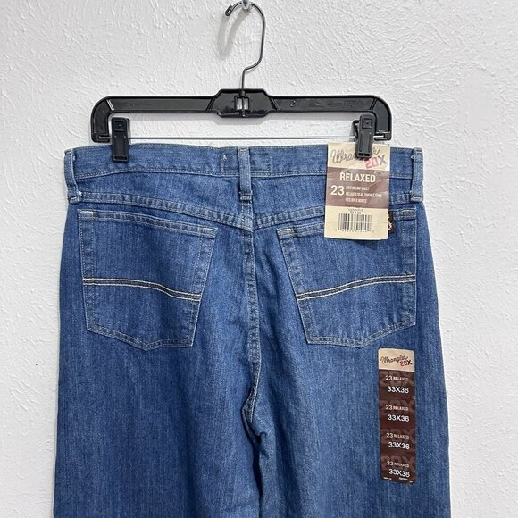 Wrangler 20X Jeans Mens 33X36 Med Blue Relaxed Straight Leg Style 23 Denim Jeans - Picture 7 of 12